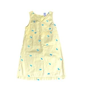 L.L. Bean whale little girls dress in yellow and blue